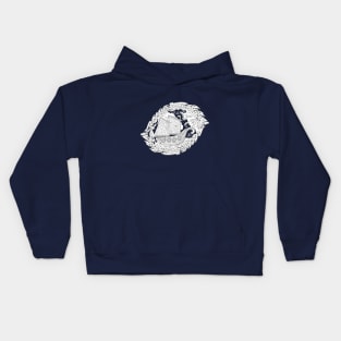 Vikings sailboat drawing Kids Hoodie